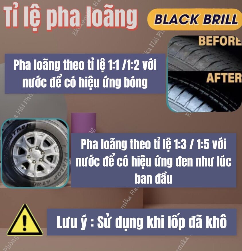 Dung dịch làm bóng và đen lốp Black Brill -1L