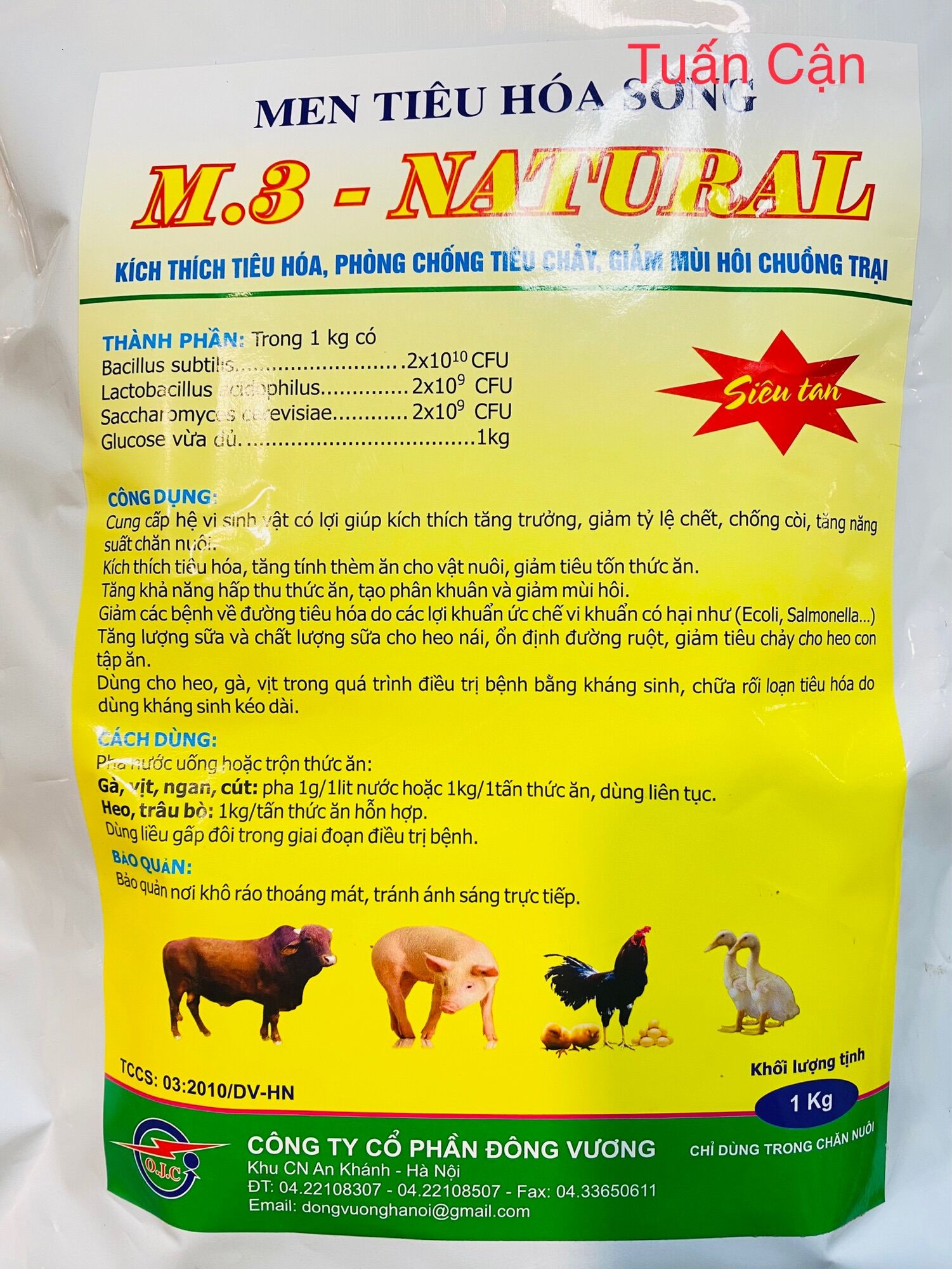 Men M.3 Men tiêu hoá, giảm tiêu chảy, phân khô, tiêu hoá tốt