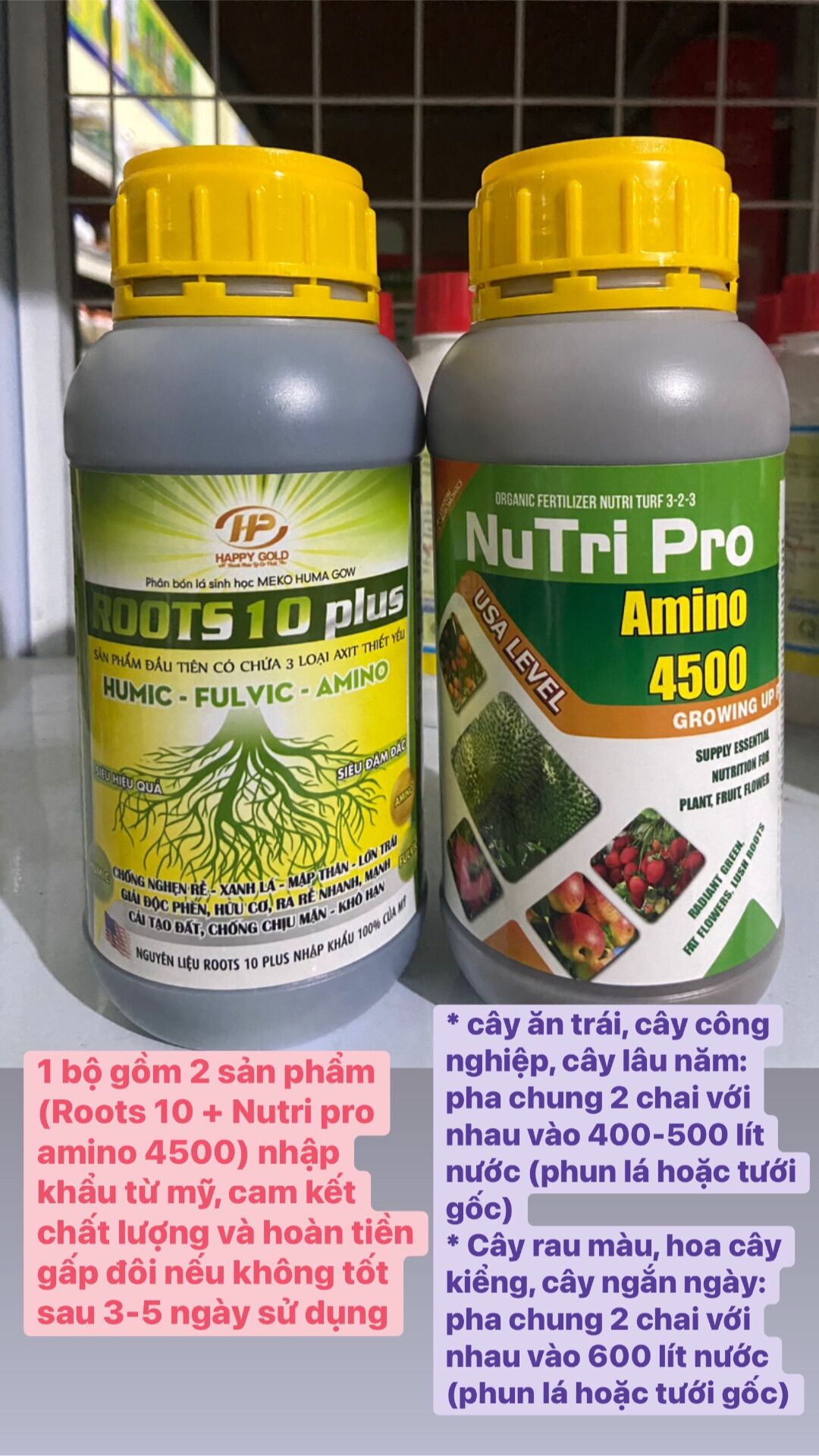 Combo 2 chai phân bón hữu cơ nhập khẩu từ Mỹ siêu ra rễ cực mạnh, phát đọt bật chồi cực nhanh, lá to xanh dày bóng mướt, phục hồi cây sau thu hoạch, khoẻ cây, cải tạo đất tơi xốp
