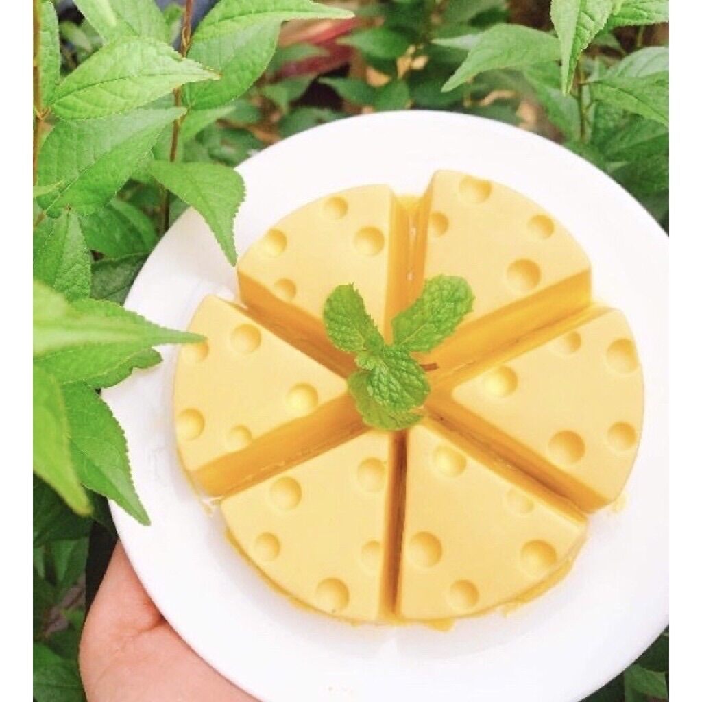 Khuôn Silicon làm bánh, thạch , pudding hình phô mai 8 miếng