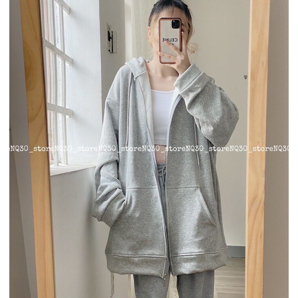 Áo Khoác Nỉ Hoodie Zip Form Rộng Nam Nữ Unisex