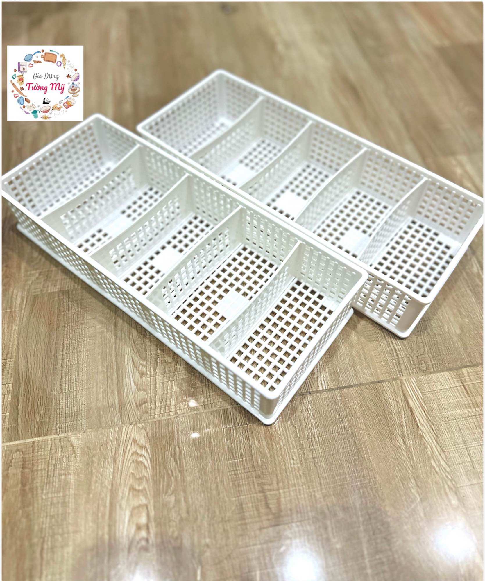 Combo 2 rổ chia ngăn linh động