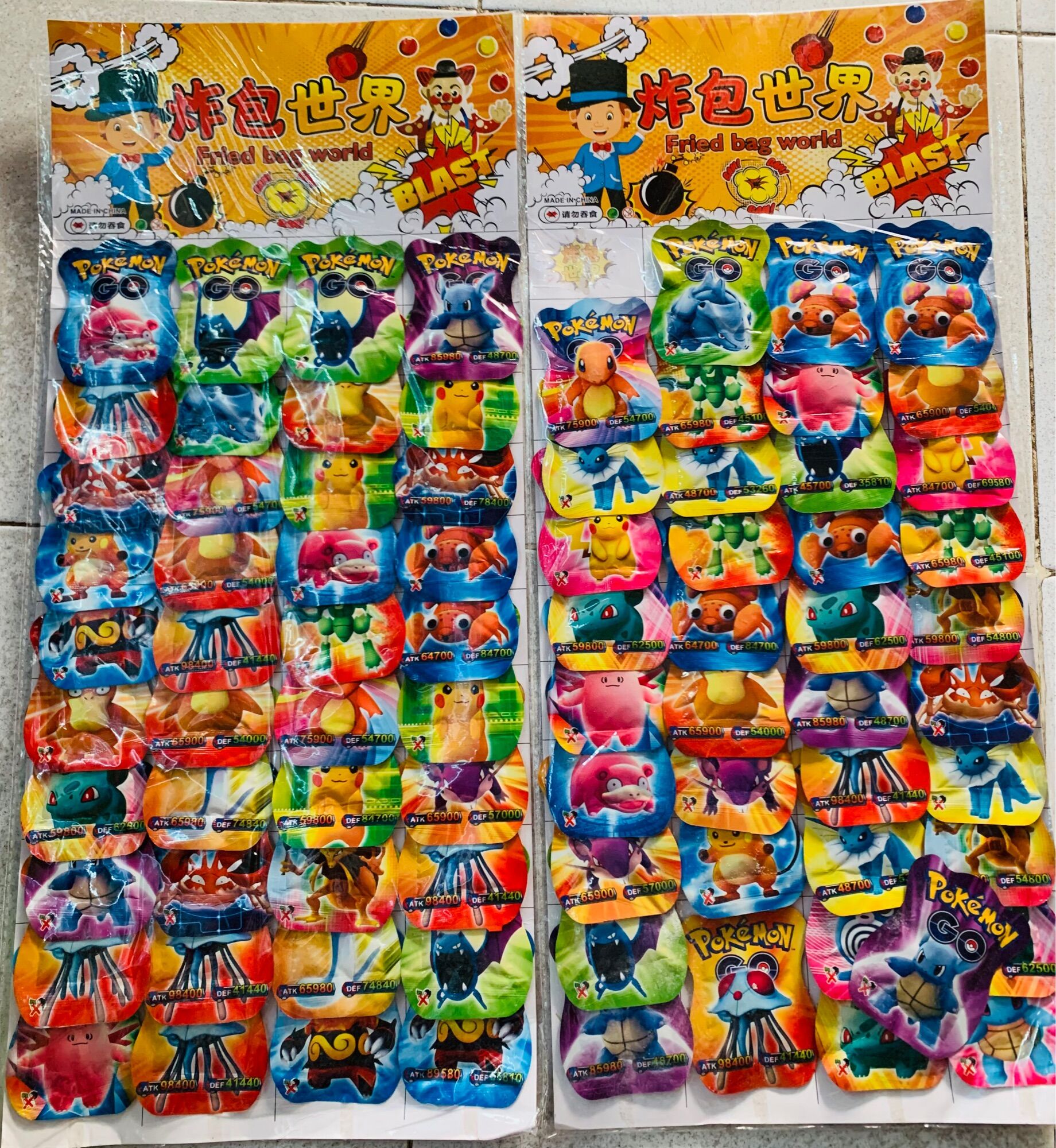 Vỉ 40 quả pháo dẫm pokemon