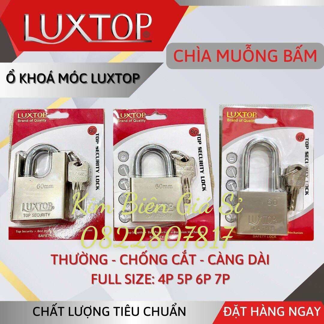 Ổ Khoá LUXTOP 4p,5p,6p,7p Chìa Muỗng Bấm ( Hàng Công Ty )