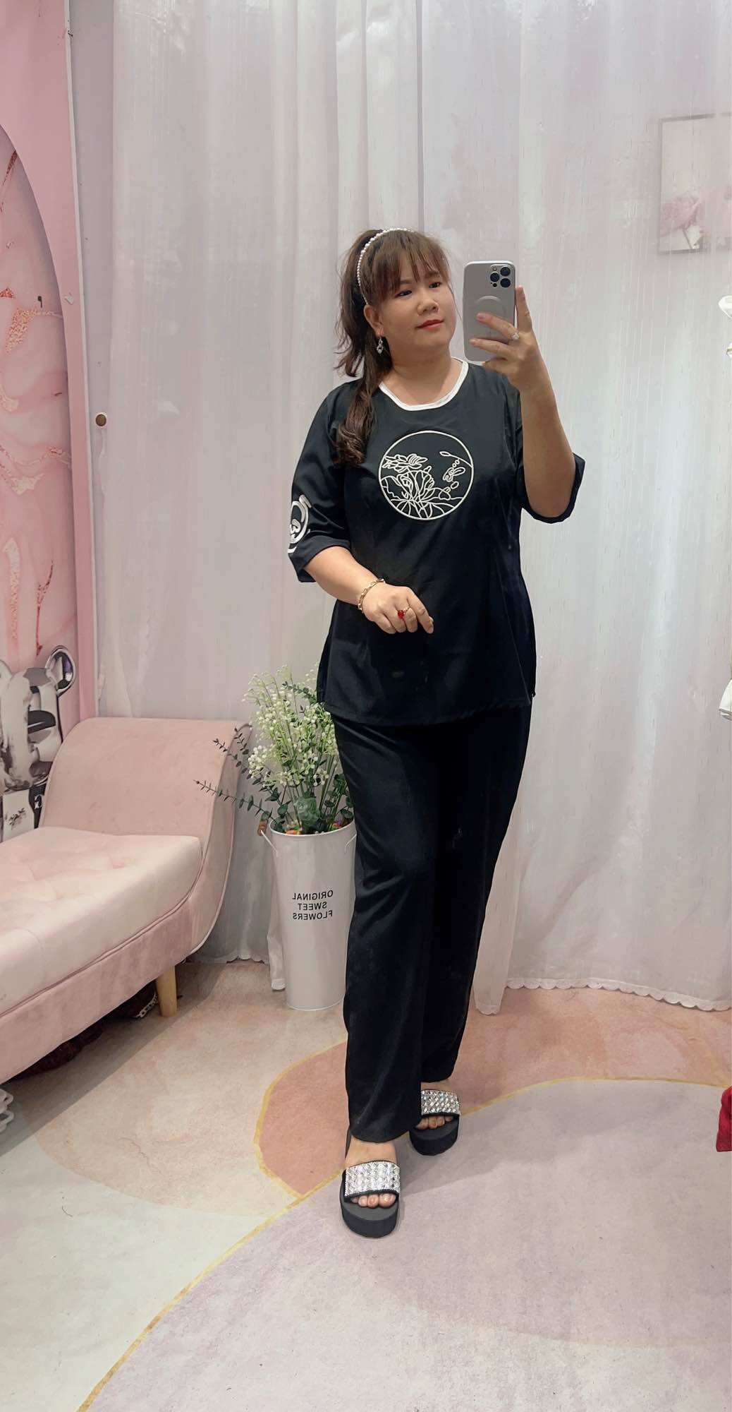 ĐỒ LAM BIGSIZE( Bộ lam thêu chữ Tâm 68-95kg)