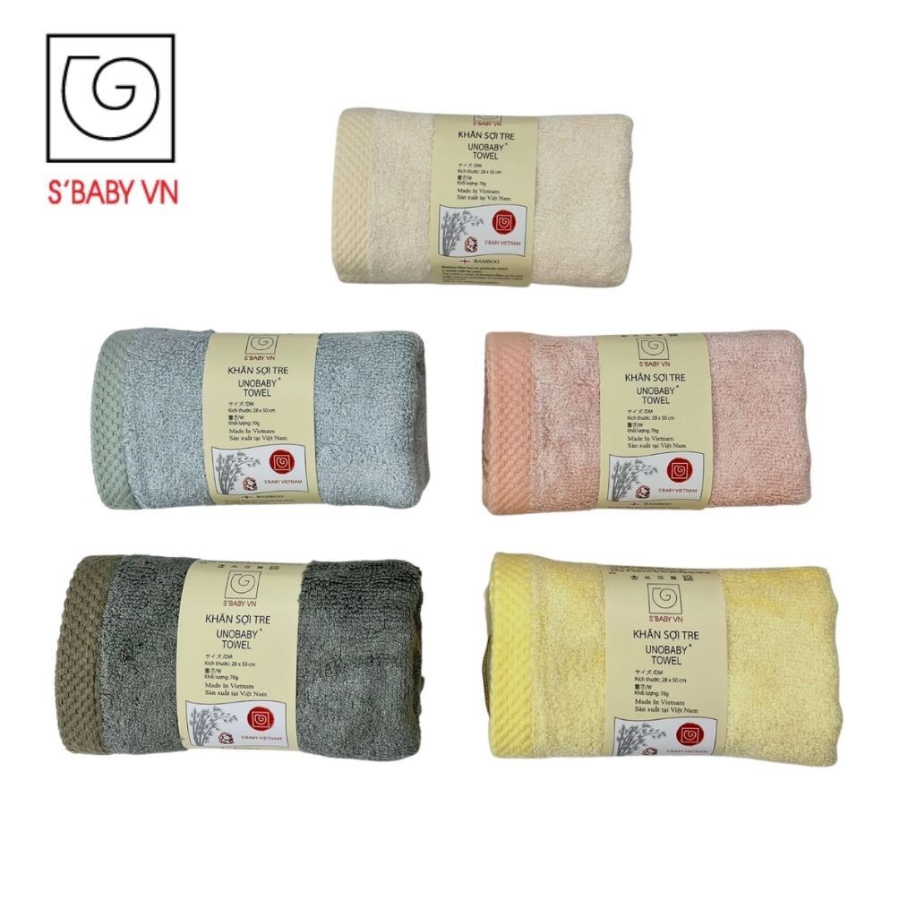 Combo 2 khăn mặt sợi tre cao cấp S’Baby 28x50cm