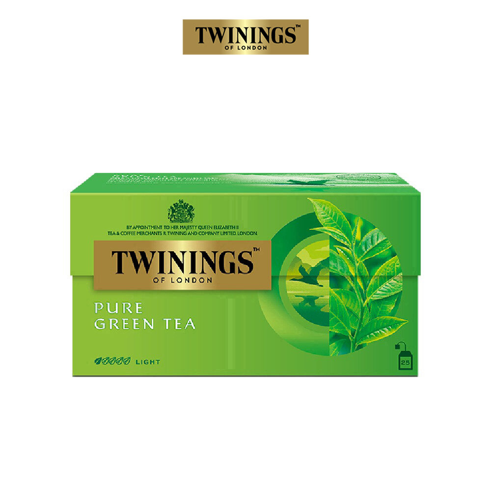Trà xanh túi lọc Twinings Of London Pure Green Tea - Hộp 25 Gói 2G
