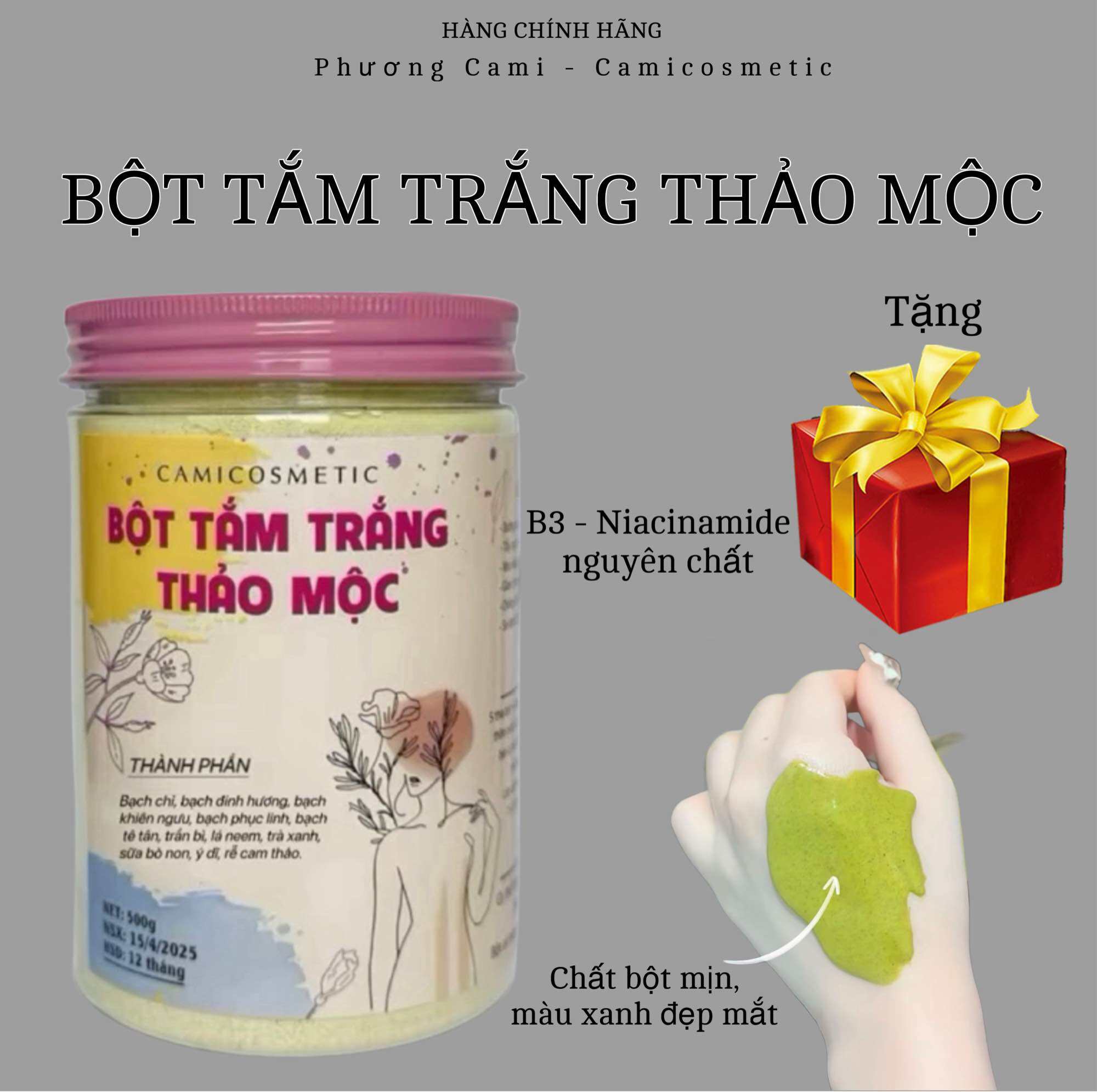 BỘT TẮM TRẮNG THẢO MỘC CAMI COSMETIC