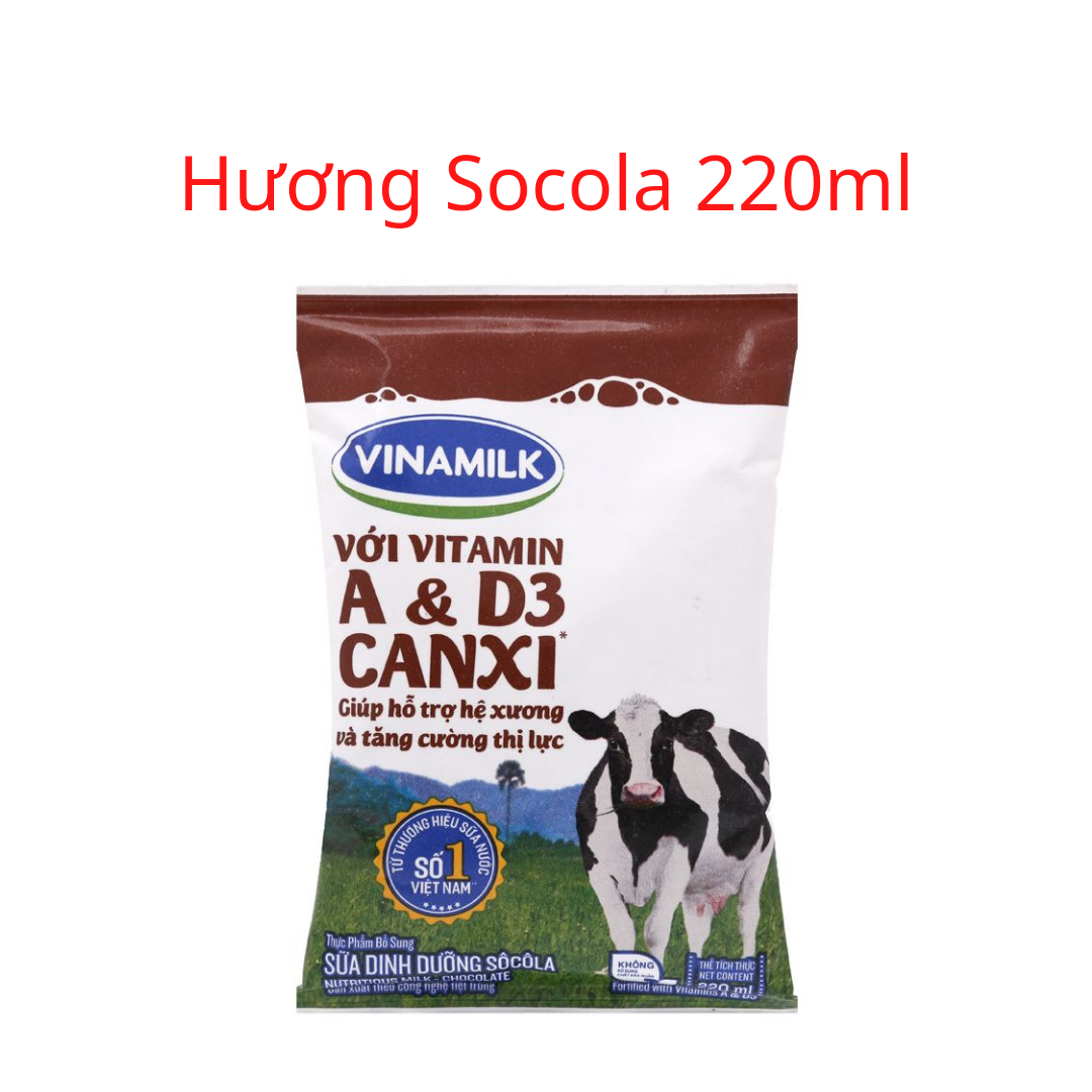 Combo 10 bịch sữa tươi tiệt trùng Vinamilk 220 ml