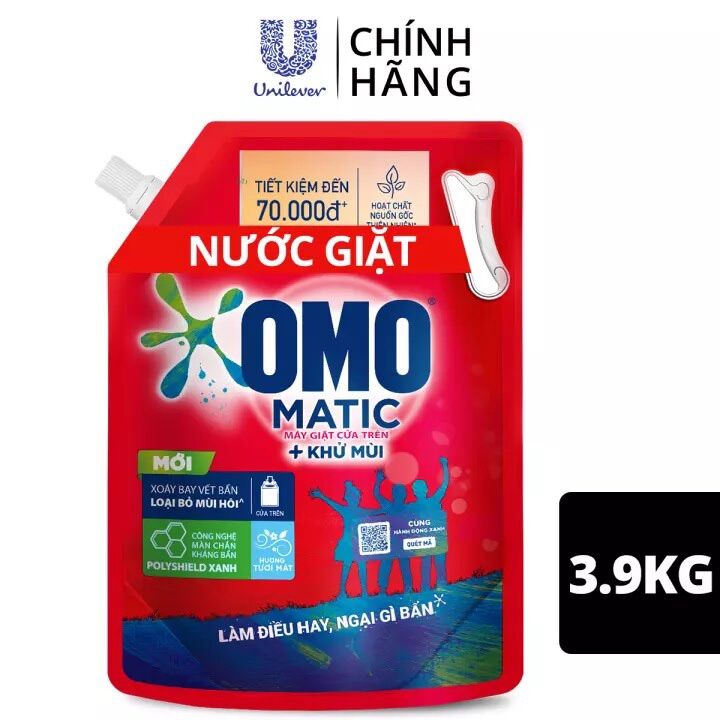 Túi nước giặt omo matic 3,9kg cho máy giặt cửa trên