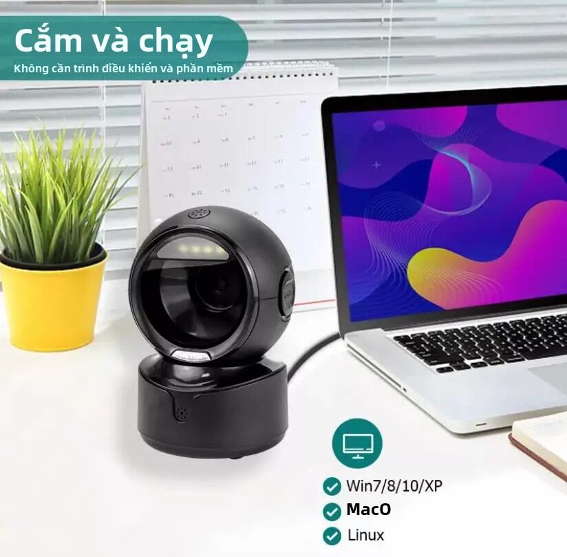 NETUM A5 2D Máy Quét Mã Vạch Để Bàn Đa Hướng Cầm Tay Có Dây USB Màn Hình Lớn 1D Mã QR Đọc A4 Quét Breadth