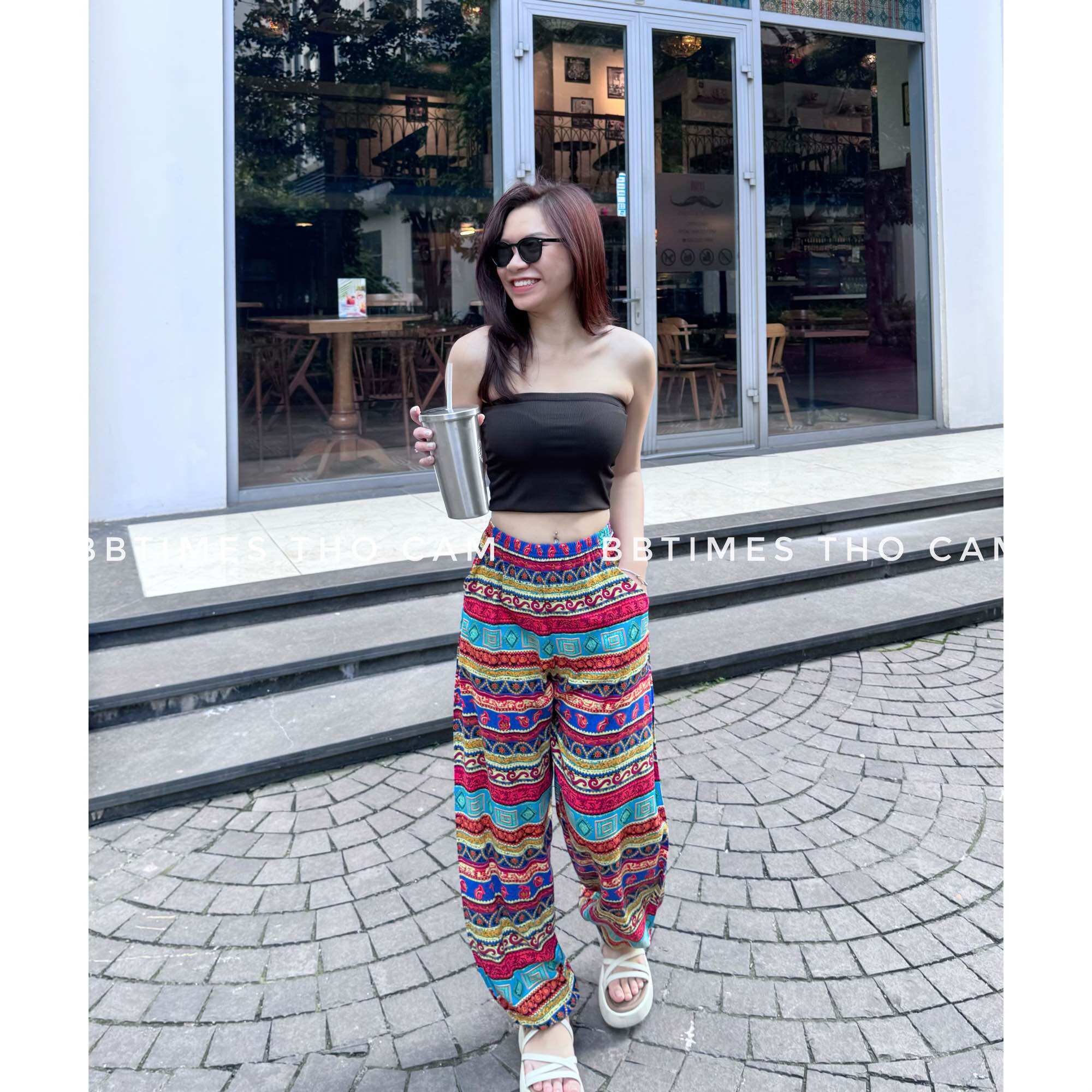 Clothed-Textured Cloth Pants with Pockets