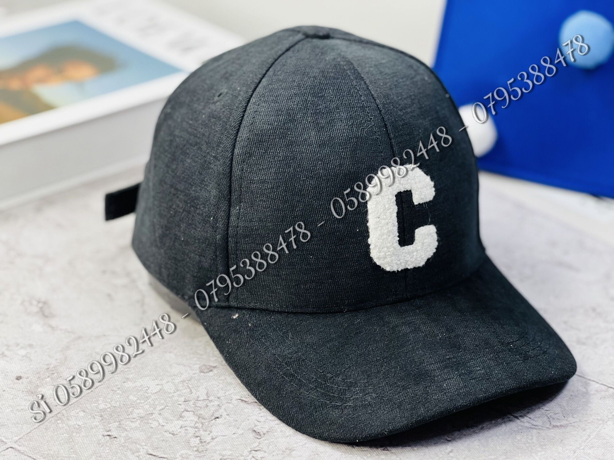 Nón kết nhung mịn thêu chữ xù c năng động - mũ kết nhung đơn giản trẻ trung nam nữ