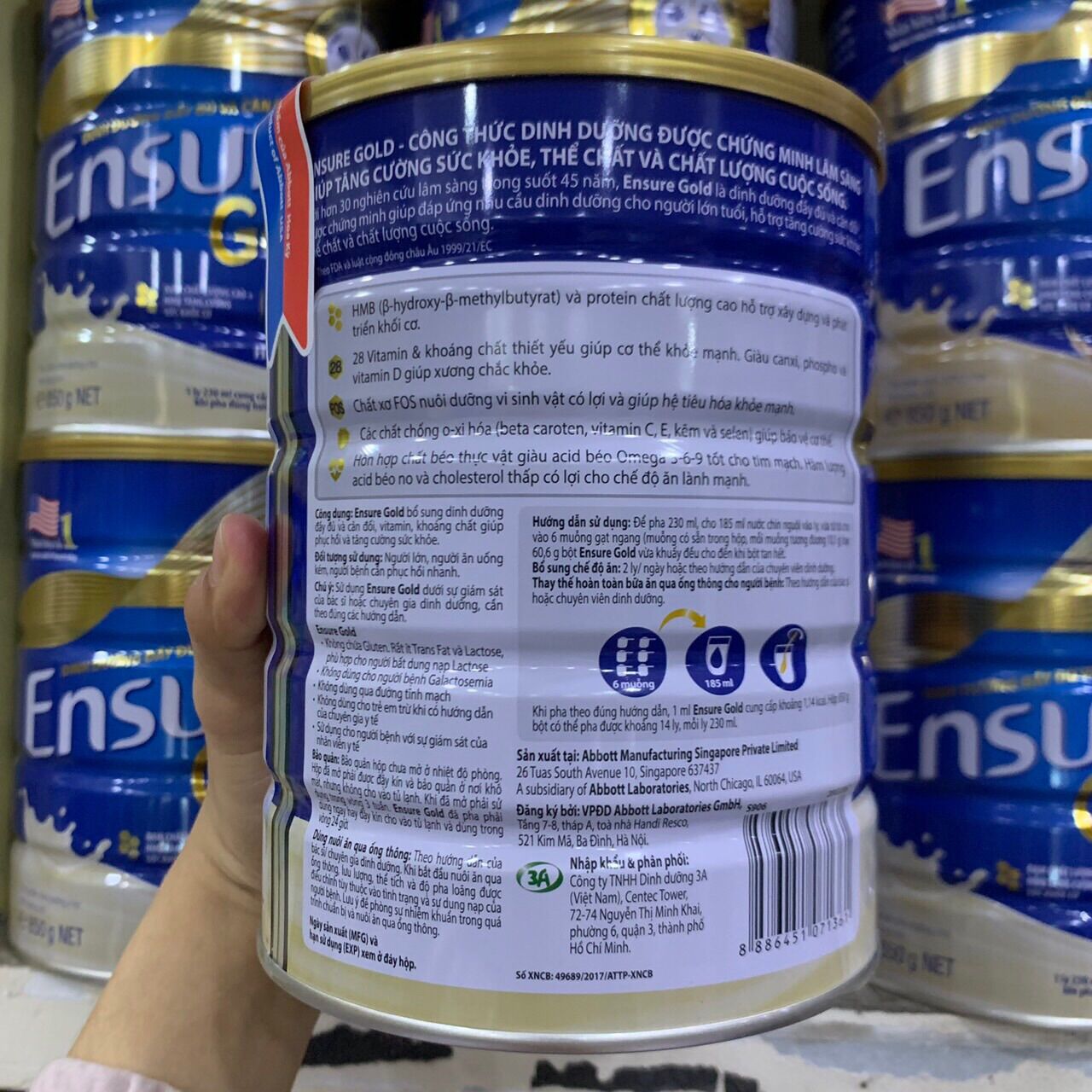 [Chính Hãng] Sữa Bột Ensure Gold Hương Vani Lon 850g