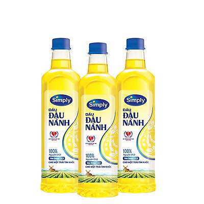  Combo 3 chai dầu Simply đậu nành 1 Lít 