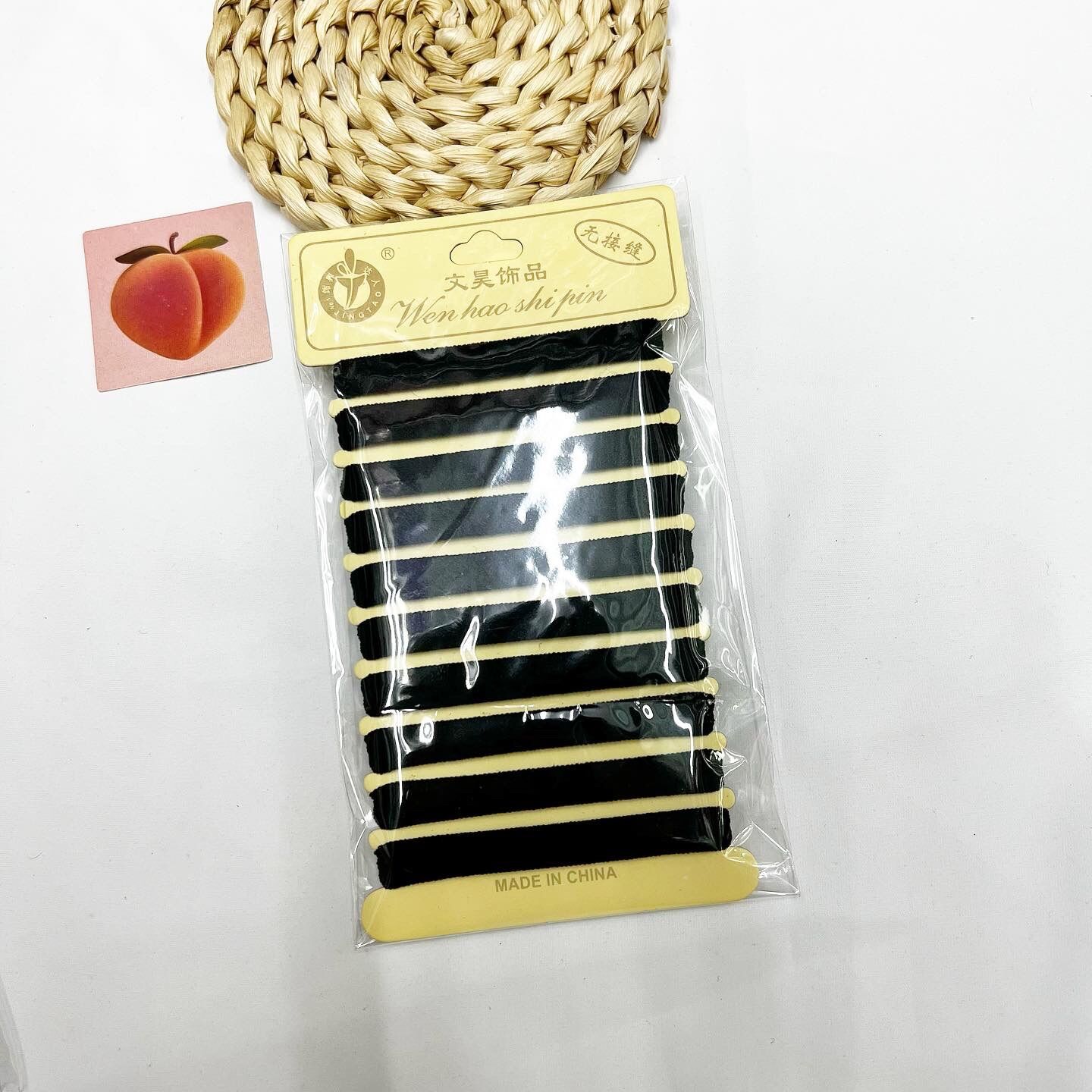 Vỉ thun cột tóc màu đen 10 sợi/ 1 vỉ