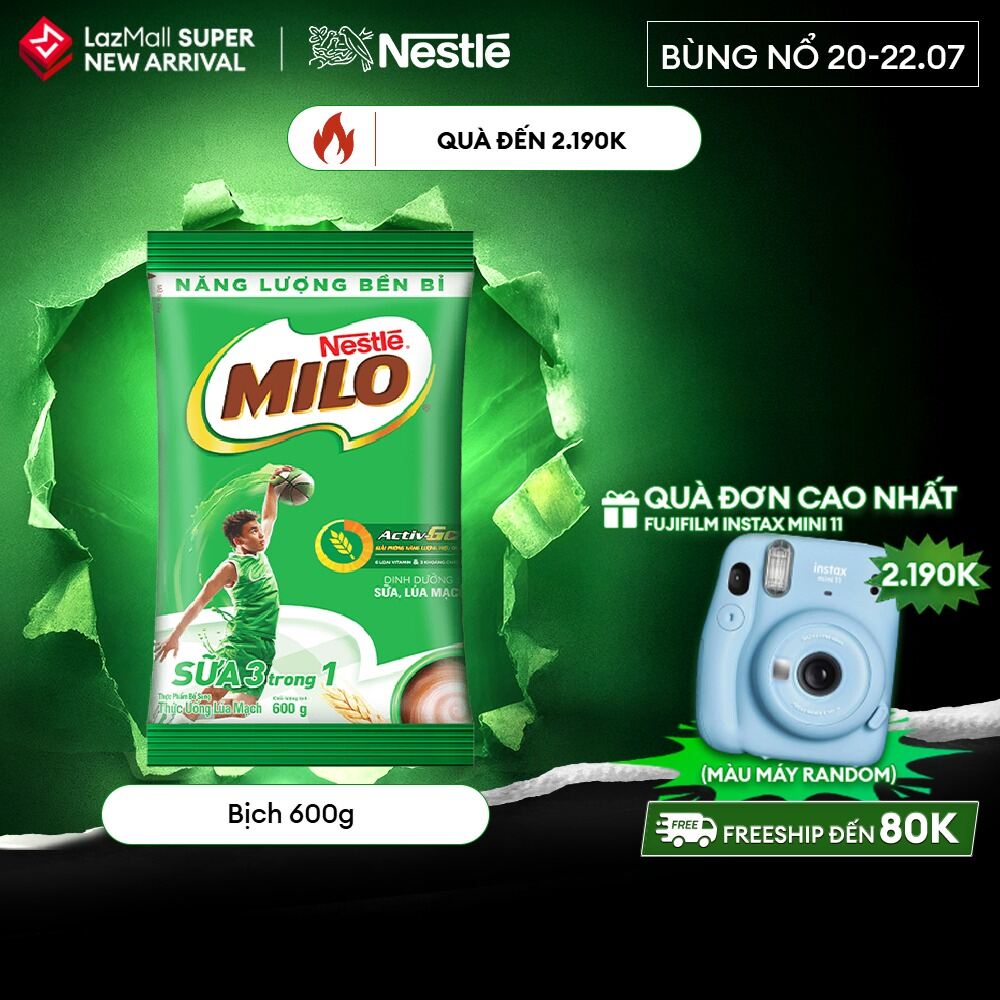 [FREESHIP TOÀN QUỐC] Thức uống lúa mạch Milo 3 trong 1 (bịch 600g)