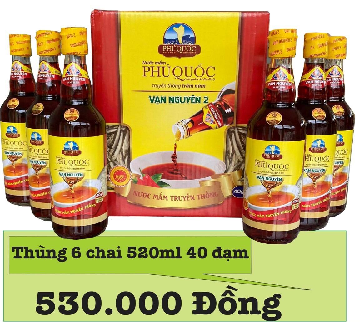 Nước mắm Thùng 6 chai 520ml 40 đạm