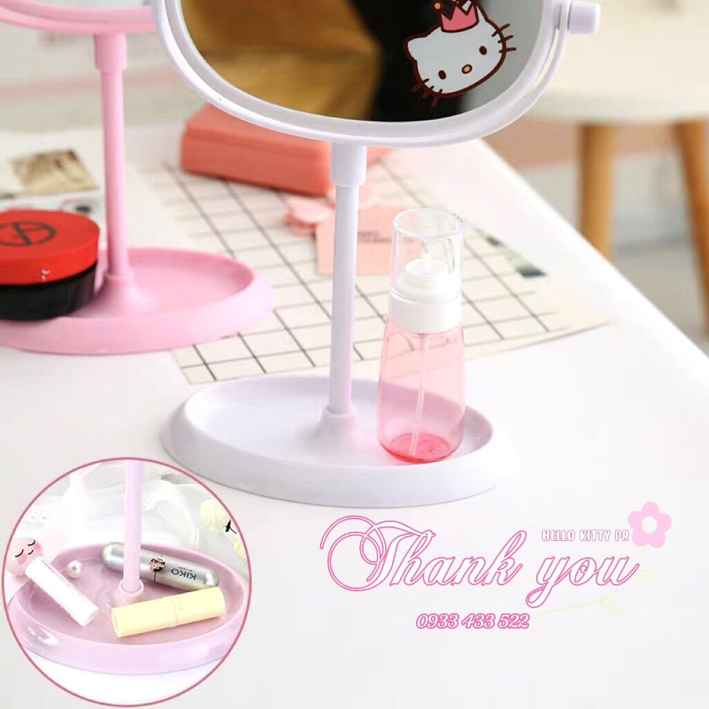 Gương 2 mặt để bàn xoay 360º Hello Kitty