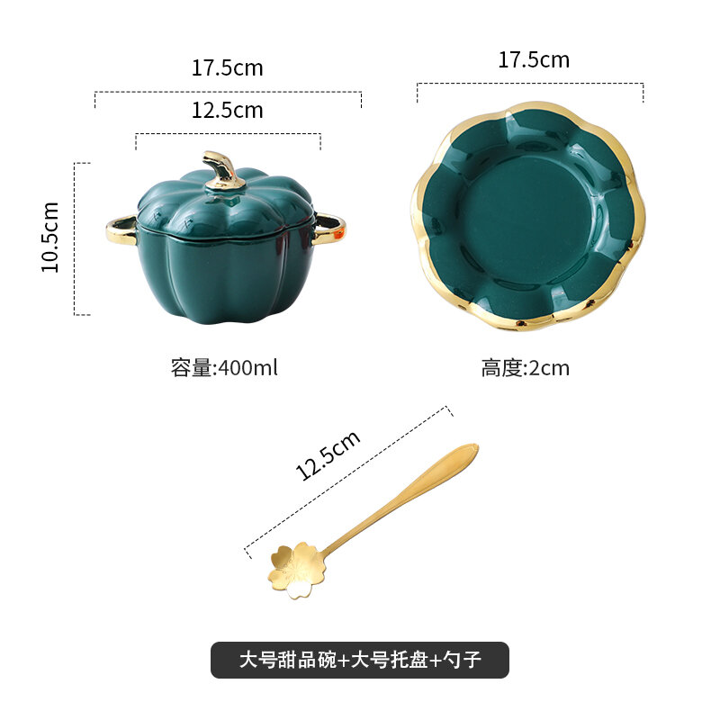 Bát tráng miệng nước đường gốm sứ bát nướng bí ngô nướng có nắp hai tai chịu nhiệt cao tổ yến bát hầm canh nhĩ bạc hấp trứng