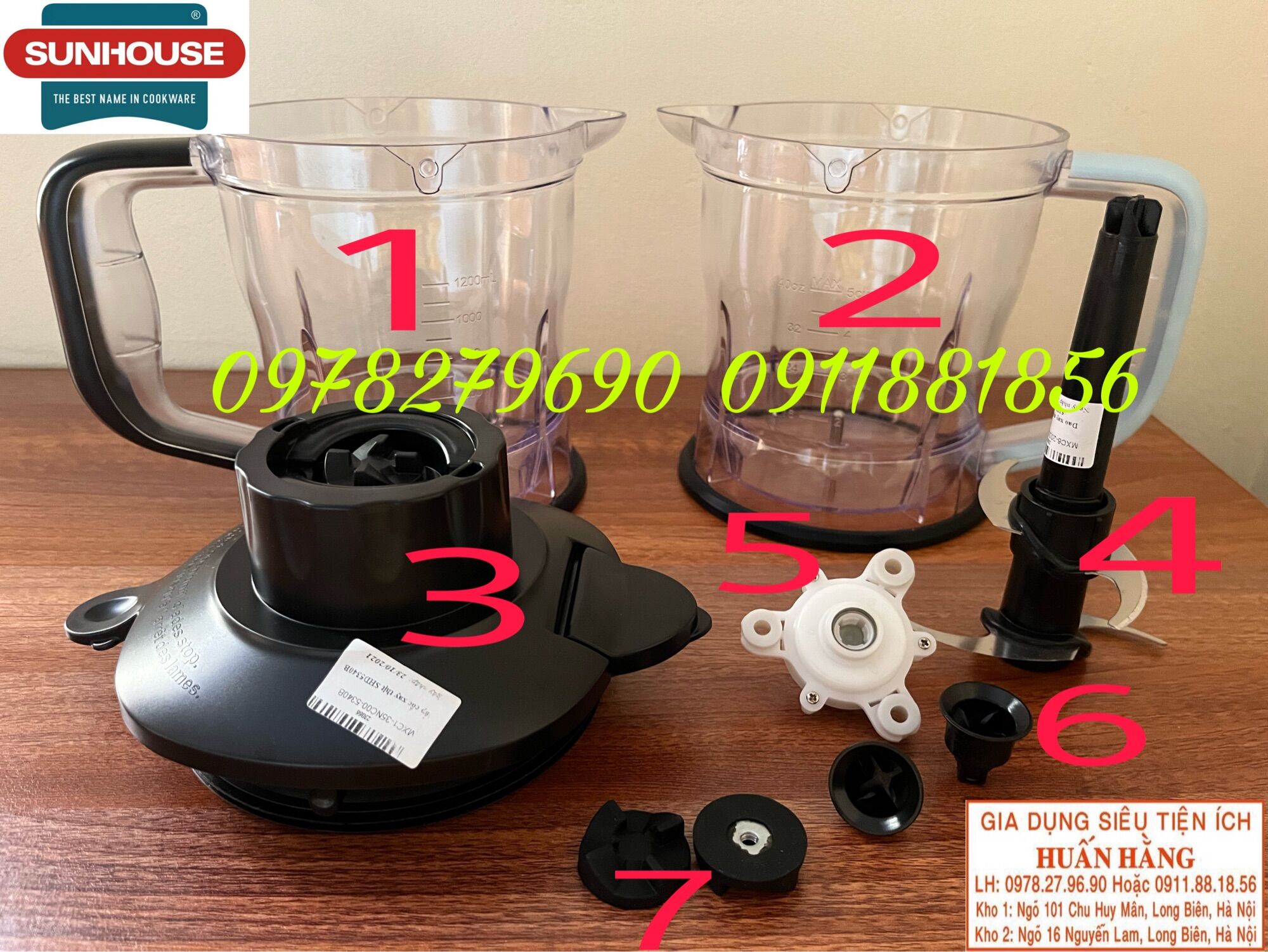 LINH KIỆN nắp cối xay thịt, cốc xay sinh tố, cốc xay khô, dao xay thịt, dao xay khô,  MÁY XAY SINH TỐ SUNHOUSE SHD5340B SHD5340 SHD5341G SHD5341