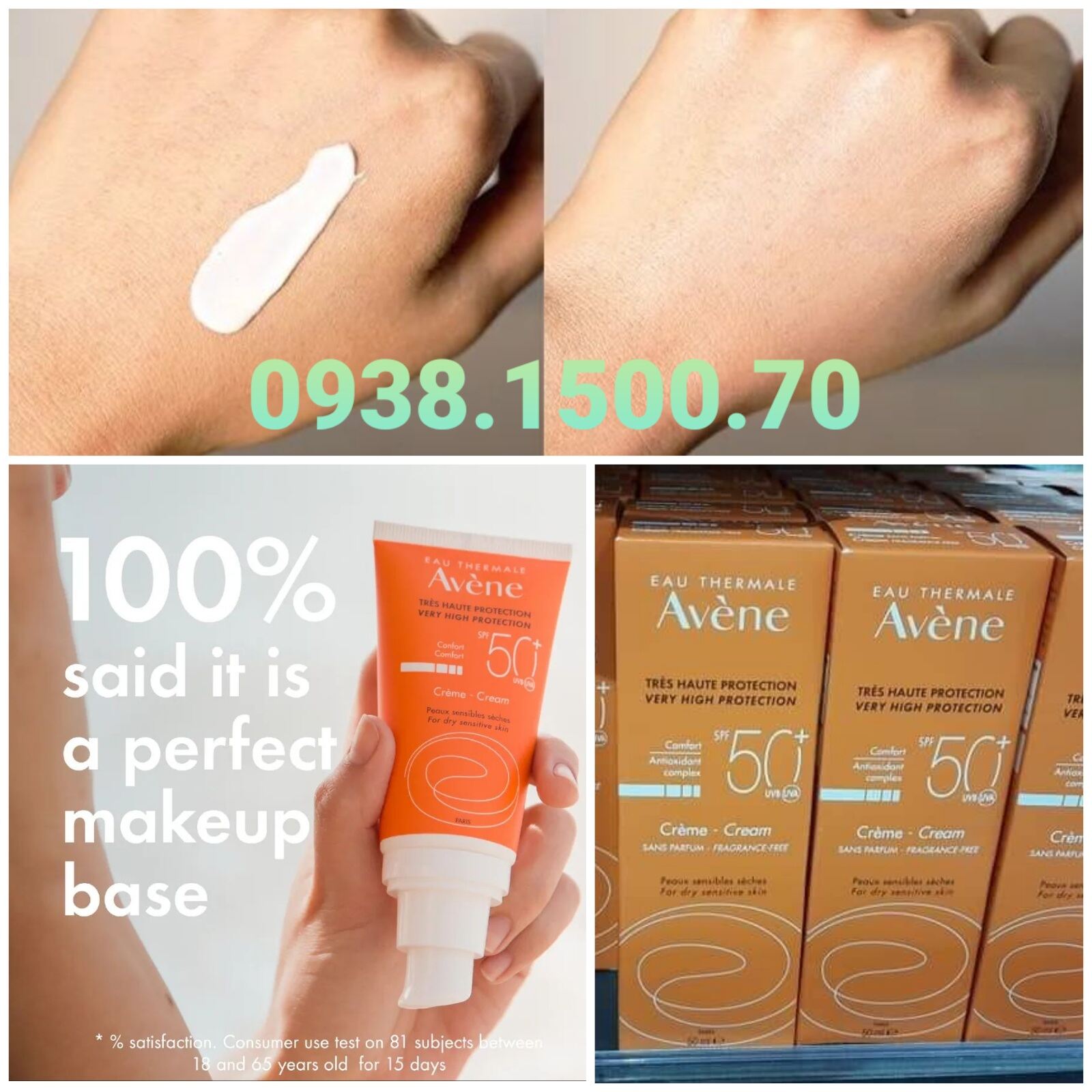KEM CHỐNG NẮNG KHÔNG MÙI PHỔ QUANG CAO CHO DA KHÔ & DA NHẠY CẢM Avène Very