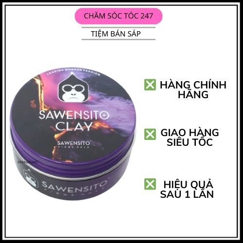 Sáp vuốt tóc nam cao cấp sawensito clay