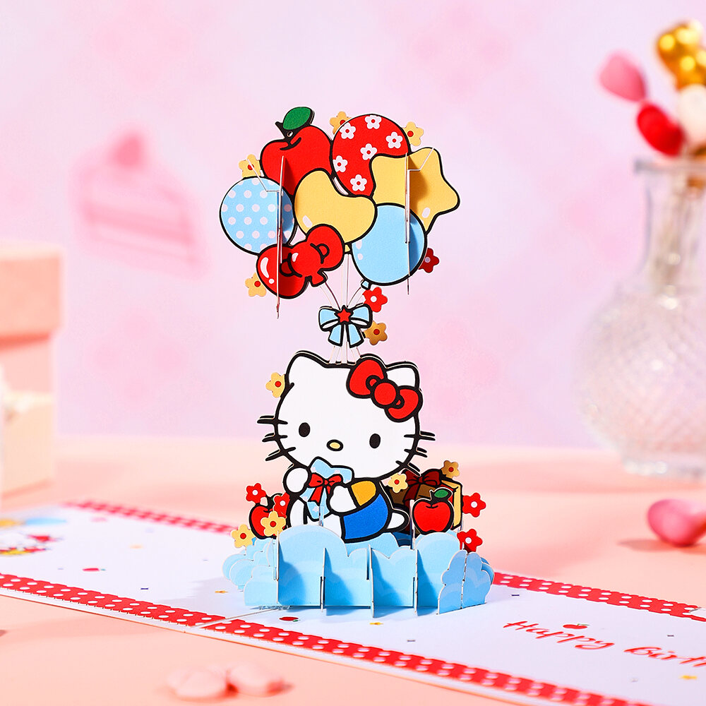 Thiệp Chúc Mừng Sinh Nhật Hello Kitty Thiệp Chúc Mừng Lễ Kỷ Niệm Hoạt Hình Dành Cho Bạn Bè Và Trẻ Em
