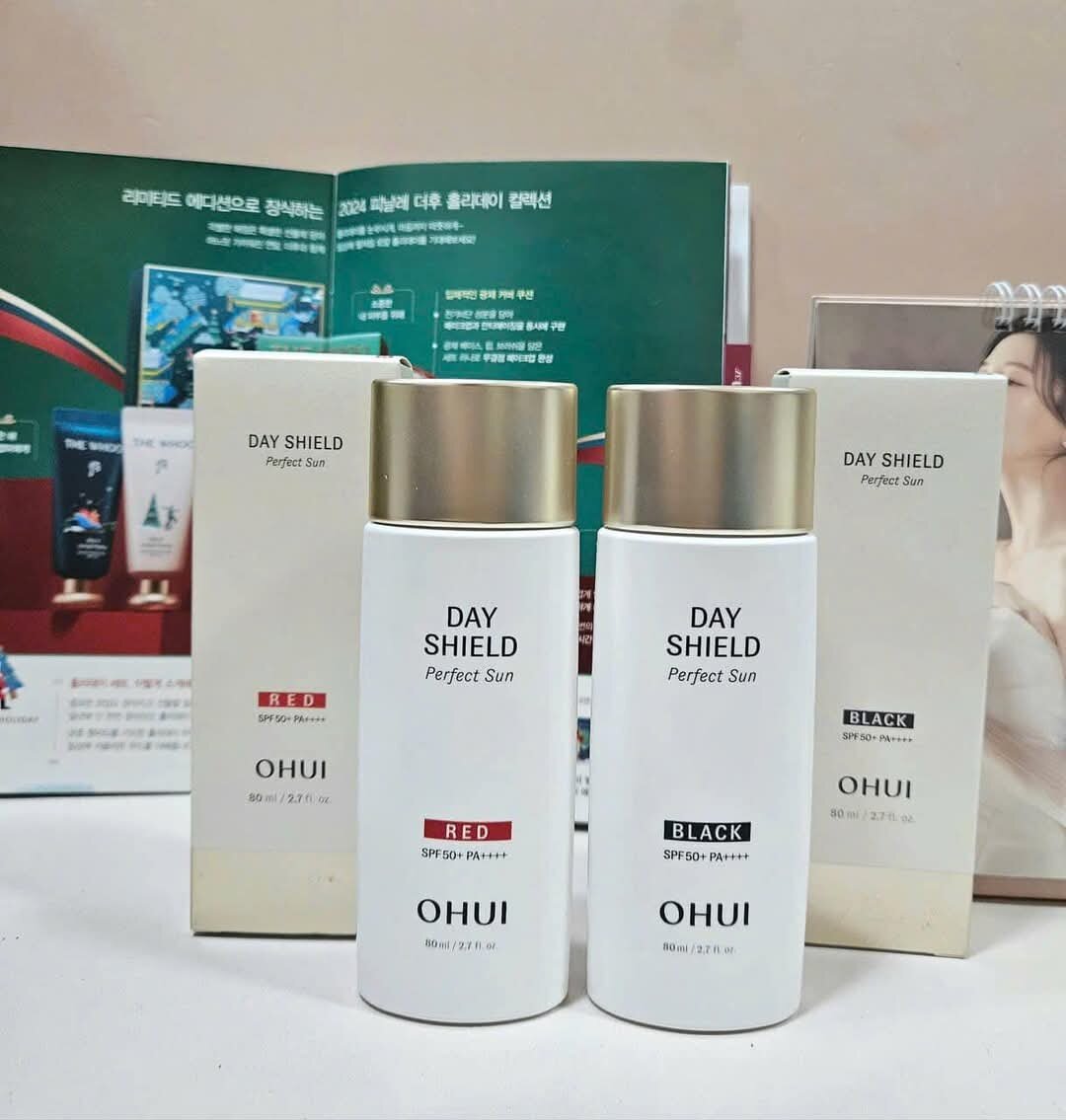 Kem chống nắng Ohui Red giành cho da nhạy cảm spf50+/Pa++++ 80ml tặng kèm 60 gói×1ml
