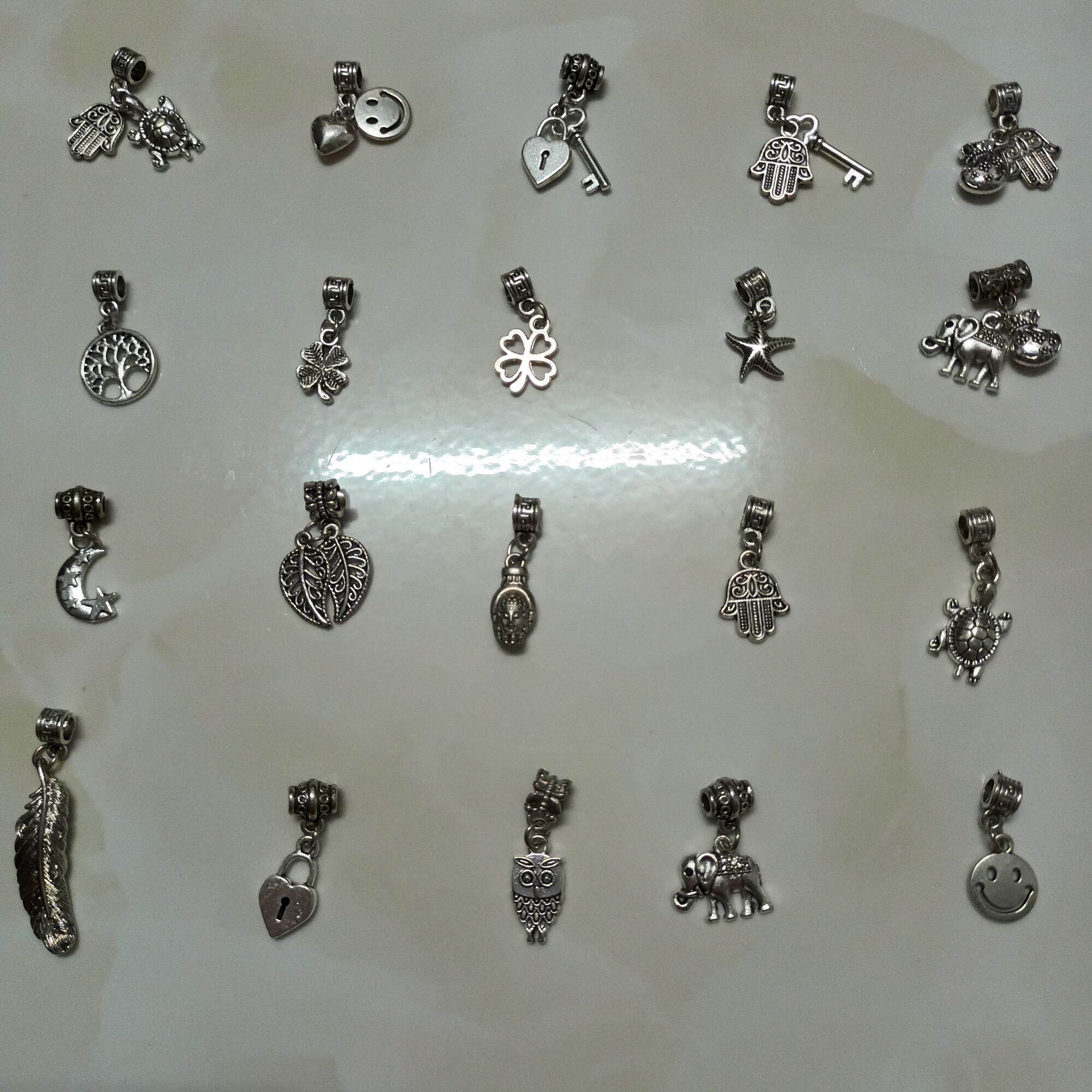 Charm Rùa Kiên Trì Học Tập ống lùa bạc thái làm vòng