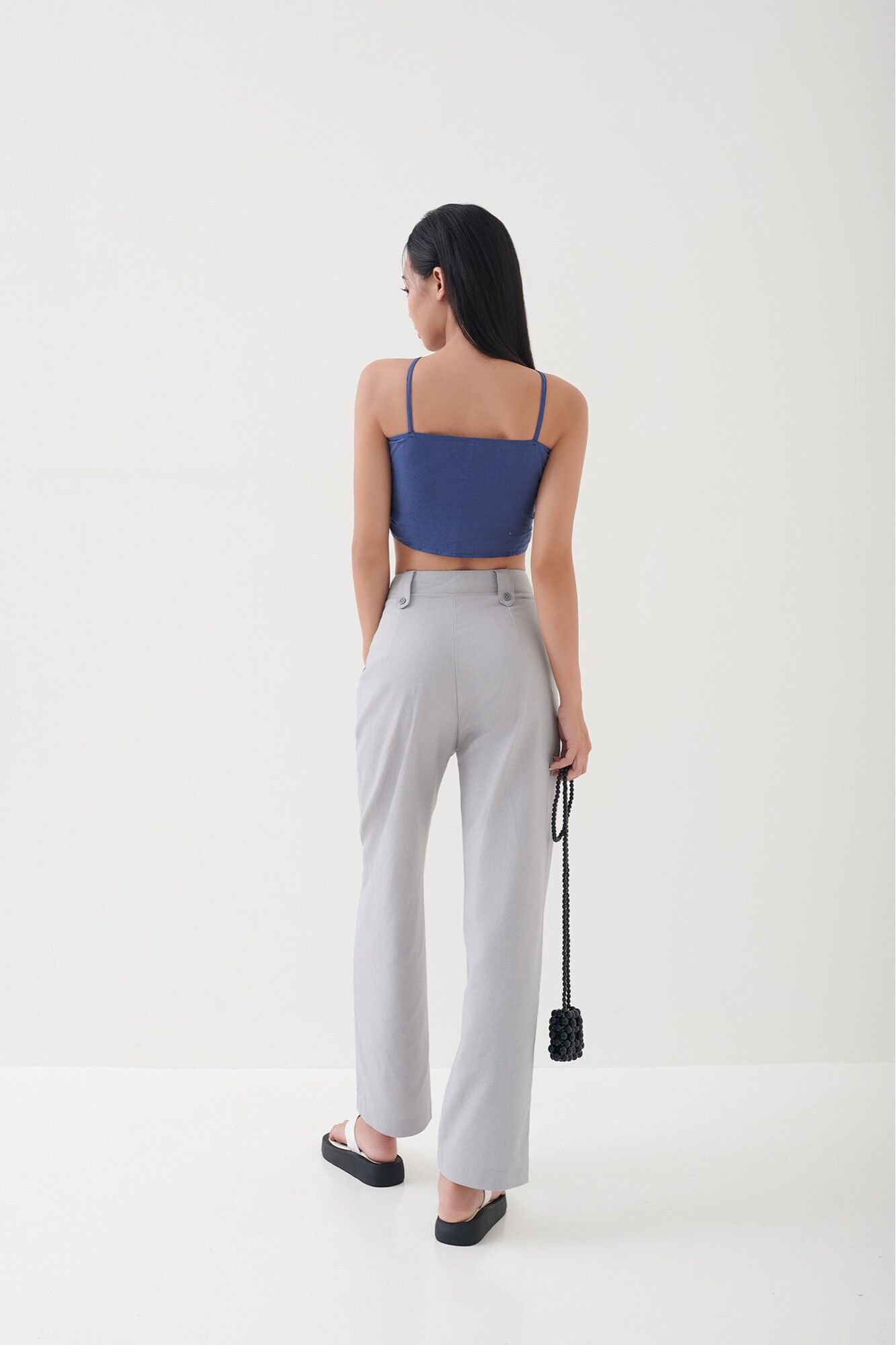 AMEGON Quần baggy linen GRAY PANTS