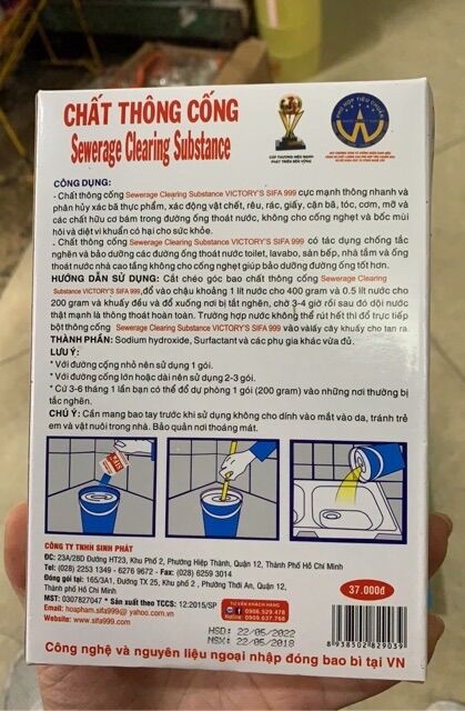 Bột Chất thông cống thông cầu Sifa chống hôi nghẹt siêu tốc
