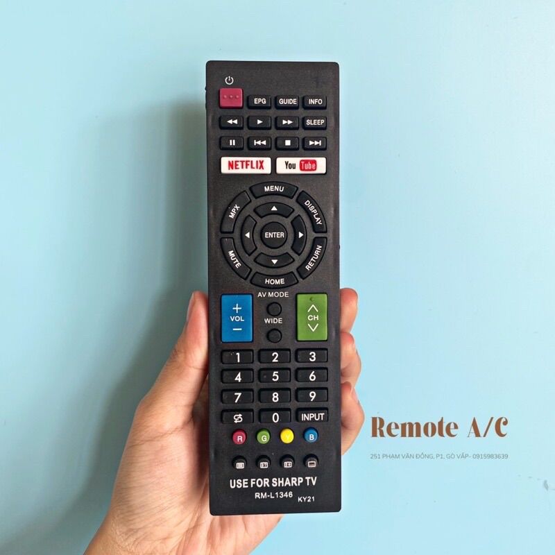 REMOTE TV SHARP 1346 ( tặng pin )