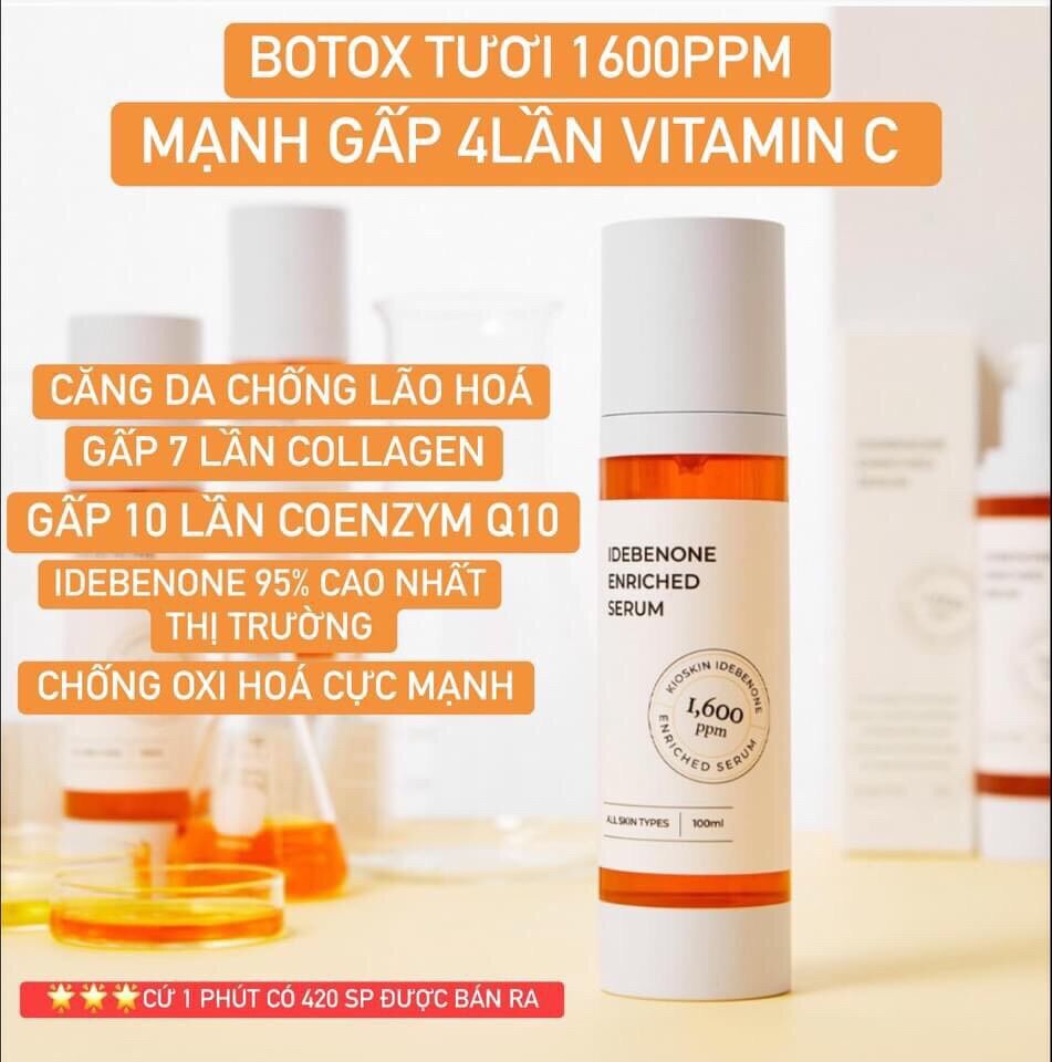 BOTOX tươi 1600pp IDEBENONE Serum 100ml Hàn Quốc - Serum siêu căng bóng, trẻ hoá , trắng da