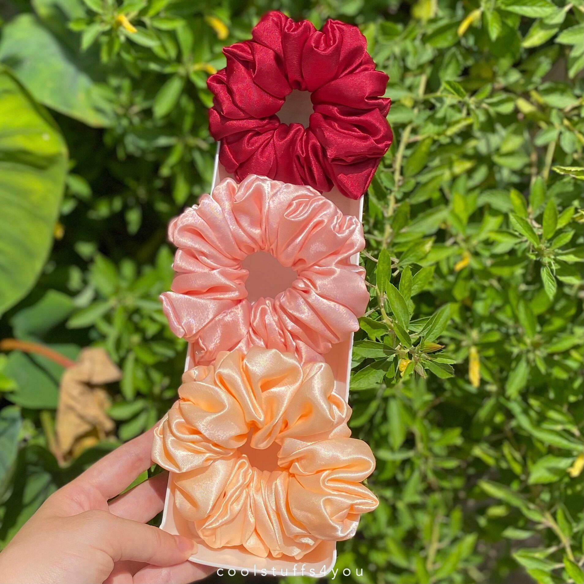 Buộc Tóc Scrunchies Lụa Mềm Mịn Size Thường Nhiều Màu {Bảng Màu Lụa Size Thường}