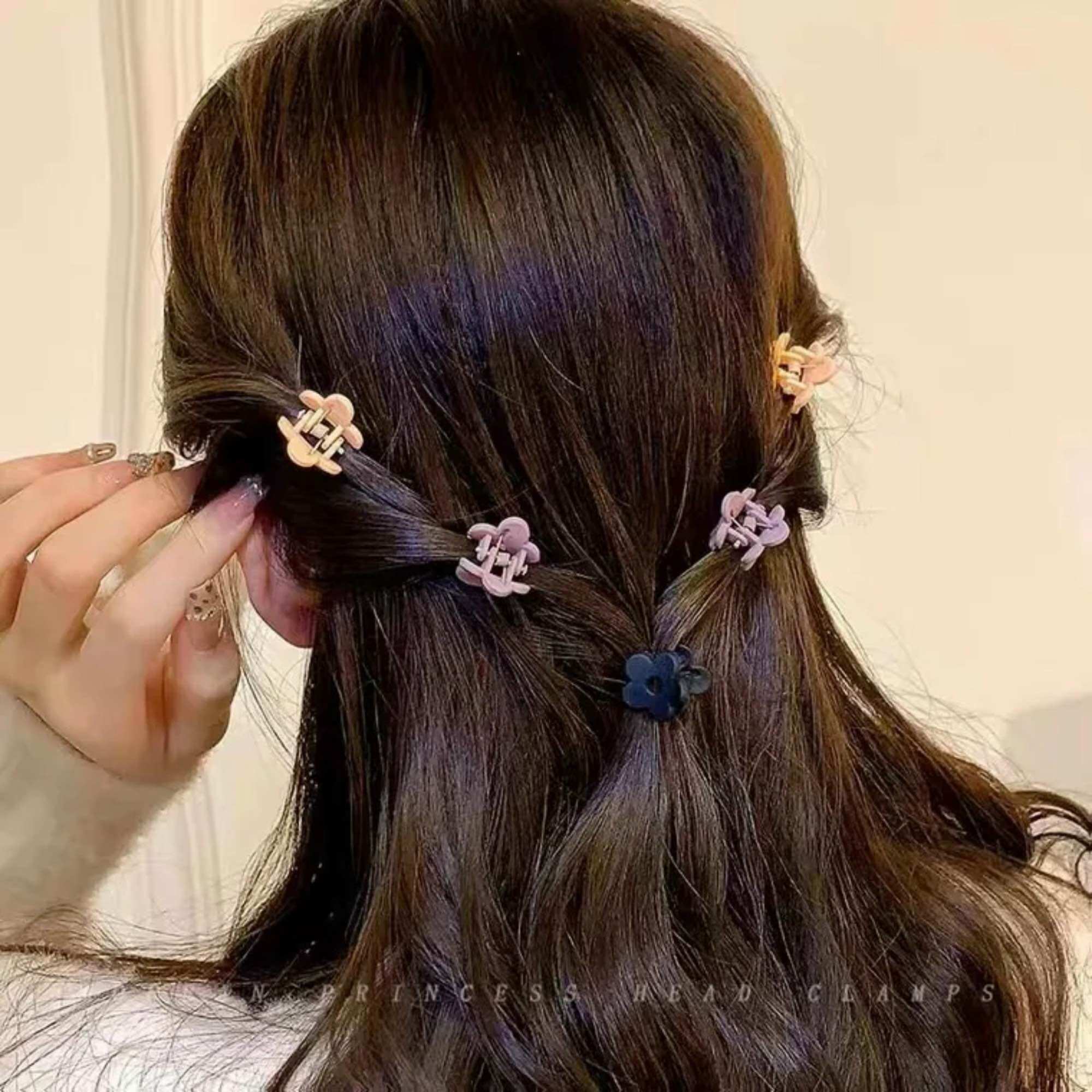Set of 2 Mini Flower Hair Clips Bella Brooch