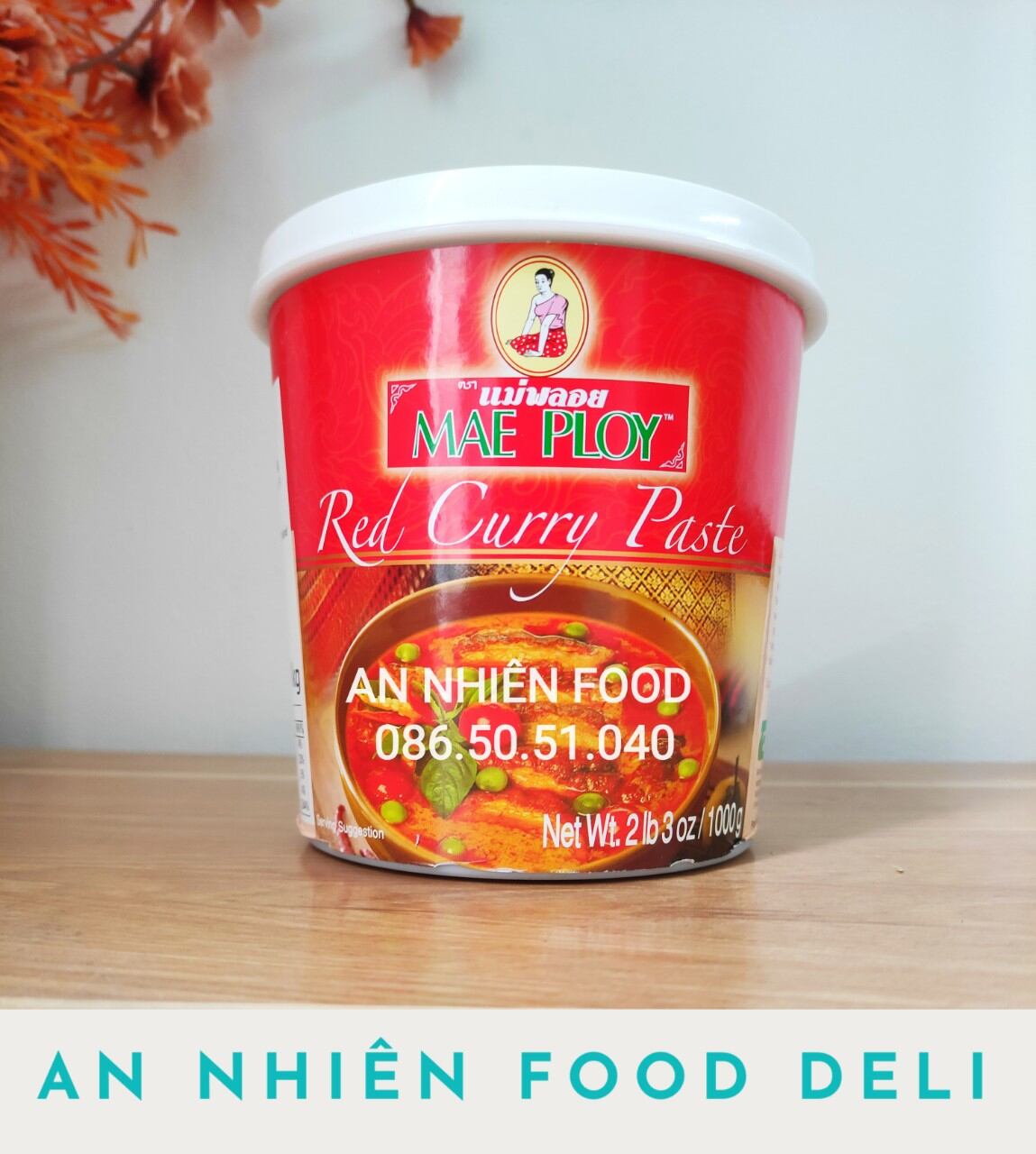 Gia vị nấu món cà ri thái lan red curry paste hộp 1kg