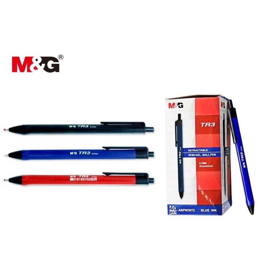 Vỉ 5 bút bi M&G TR3 Xanh