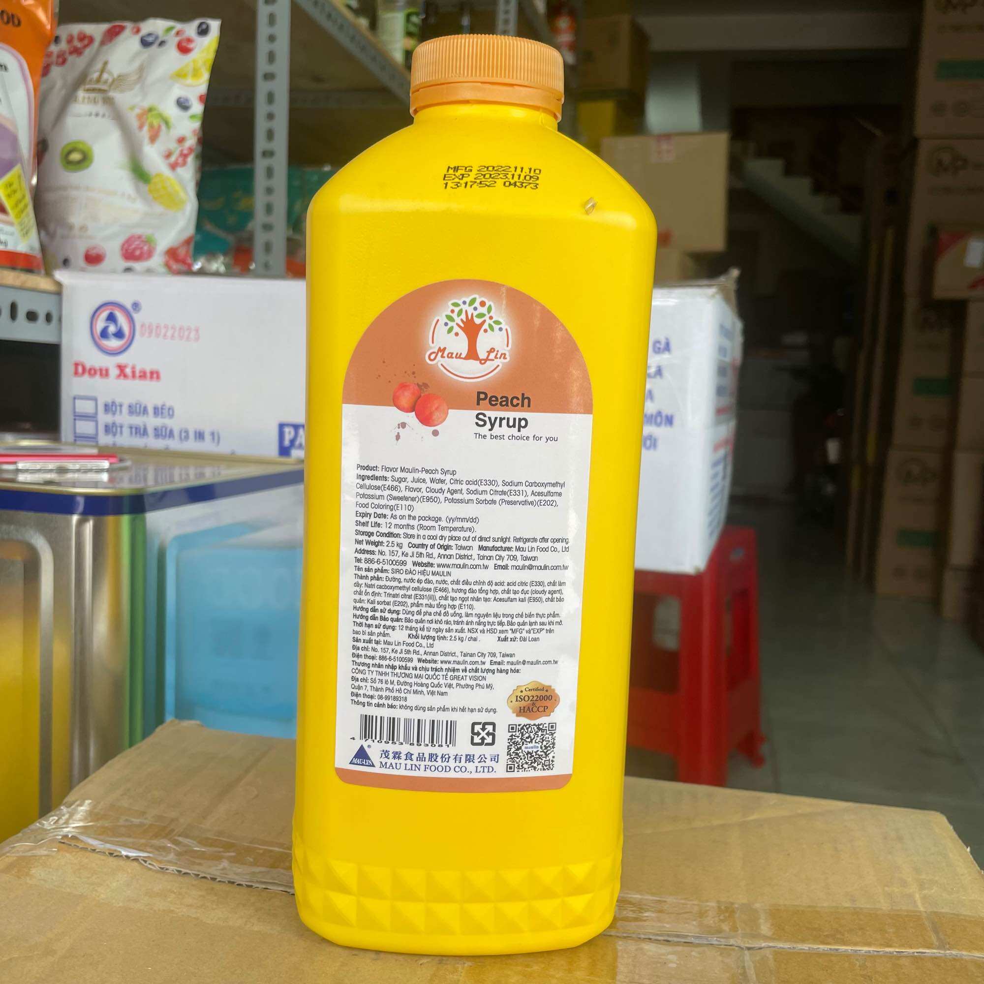 Syrup Maulin Đào 2.5Kg