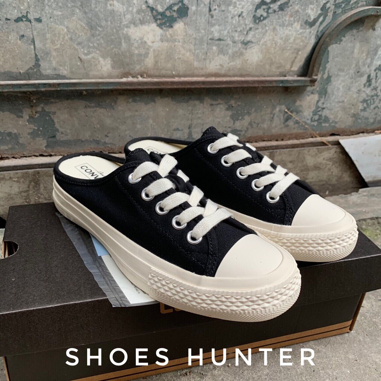 GIÀY CV SLIP-ON Đen, trắng (Full box, bill)
