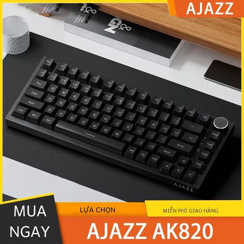 Ajazz Ak820 Bàn Phím Cơ Có Thể Tùy Chỉnh Đèn Nền Rgb 75% Di Động Có Dây/Ba Chế Độ Trao Đổi Nóng Với Cấu Trúc Đệm Mềm Cho Máy Tính Để Bàn, Laptop Và Máy Tính Bảng