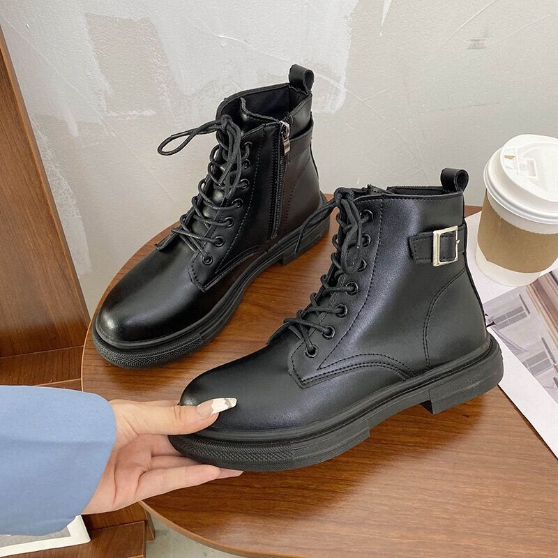 Giày bốt da cao cổ nữ , boot da siêu xịn kết hợp khoá kéo cực kì tiện kèm ảnh thật