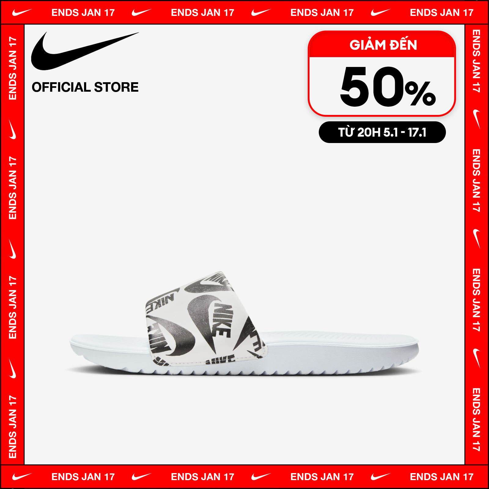 [TỪ 15-17.1 I VOUCHER 35%] Dép Quai Ngang Nike Kids' Kawa SE Just Do It Little/Big Kids' Grade School (Boys') Slides - Football Grey