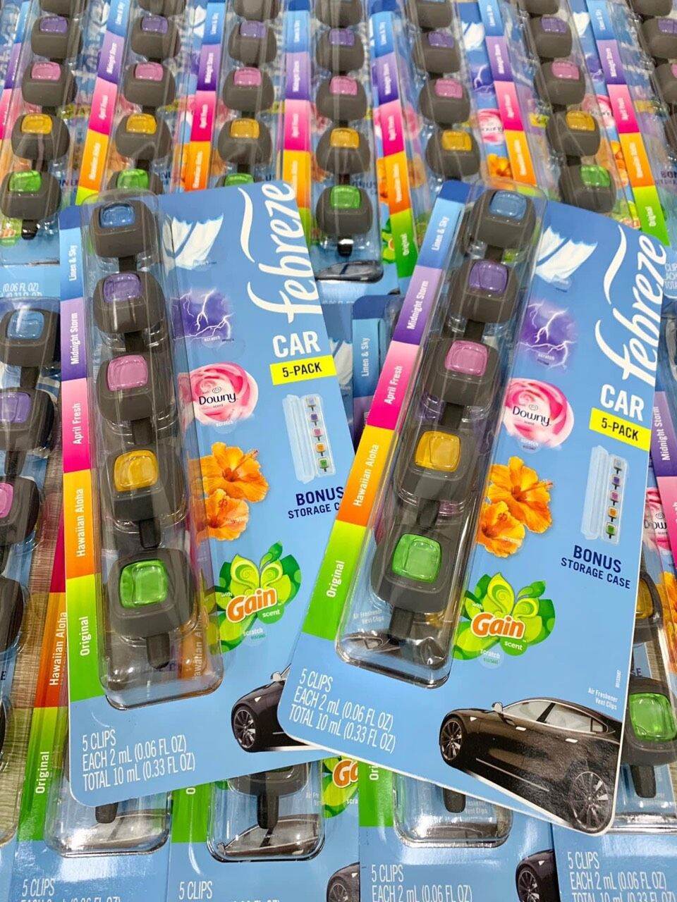 Set 5 lọ nước hoa xe hơi Car Febreze 5 x 2ml nhập từ Mỹ