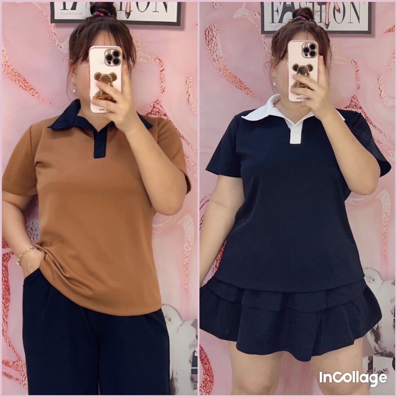 Áo thun cổ trụ Bigszie Nữ 60kg đến 95kg