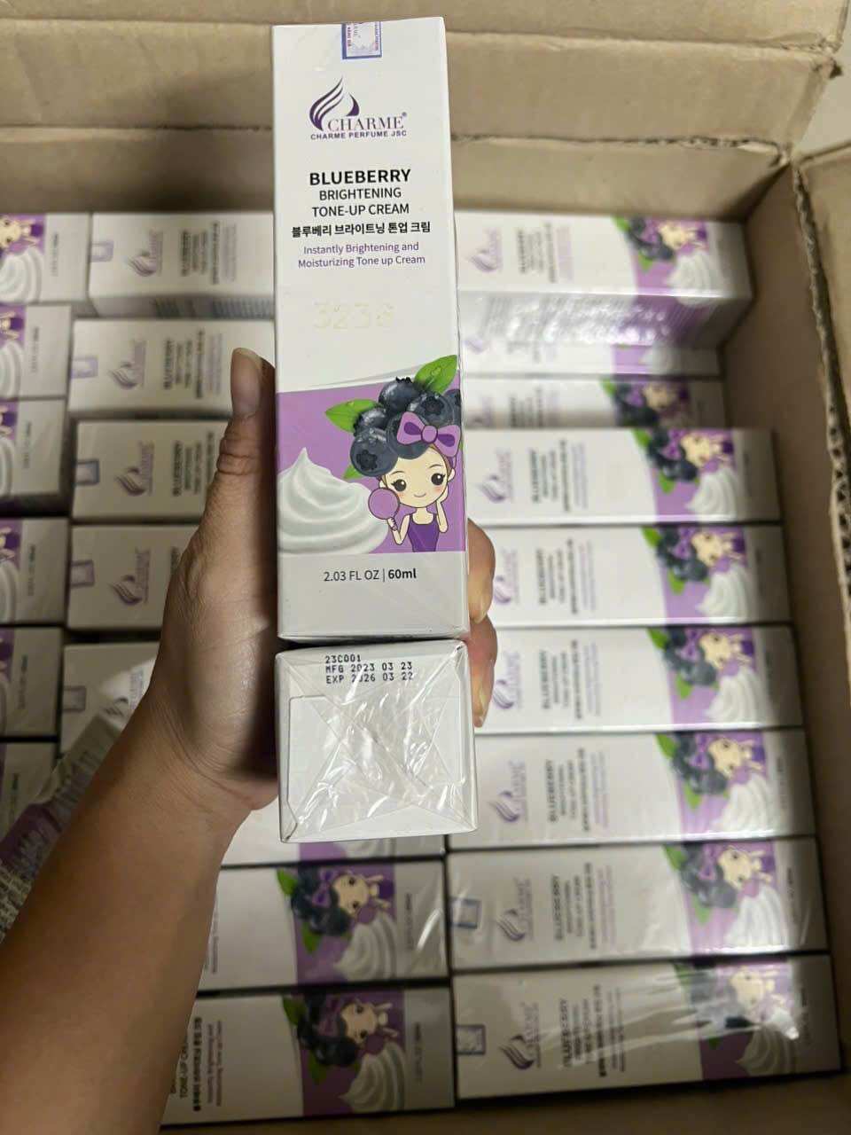 Kem face dưỡng trắng hồng Blueberry 60ml - combo face mới
