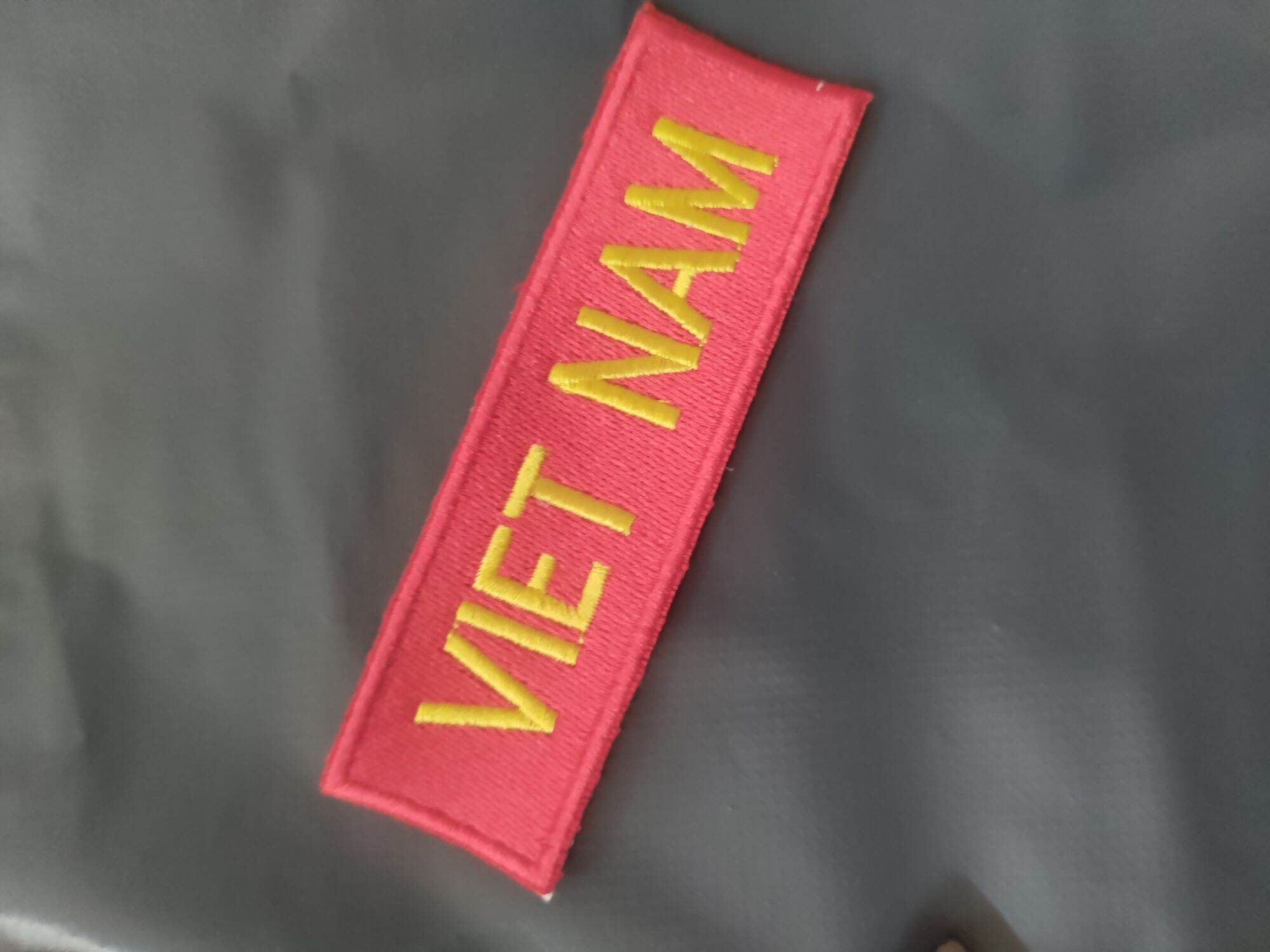 patch vải sticke dán áo chữ Việt Nam thêu full chỉ