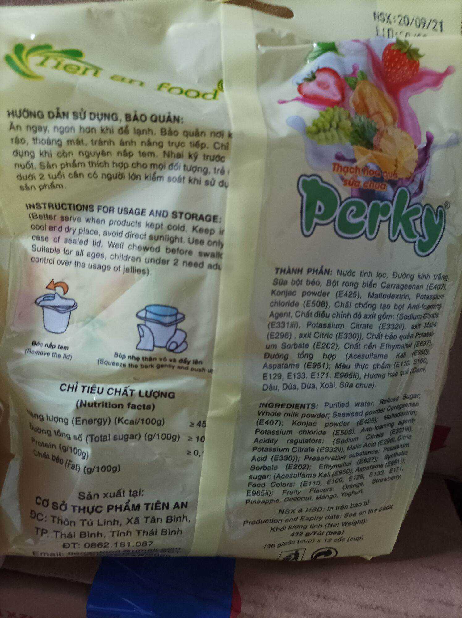 Thạch rau câu sữa chua Perky 432g