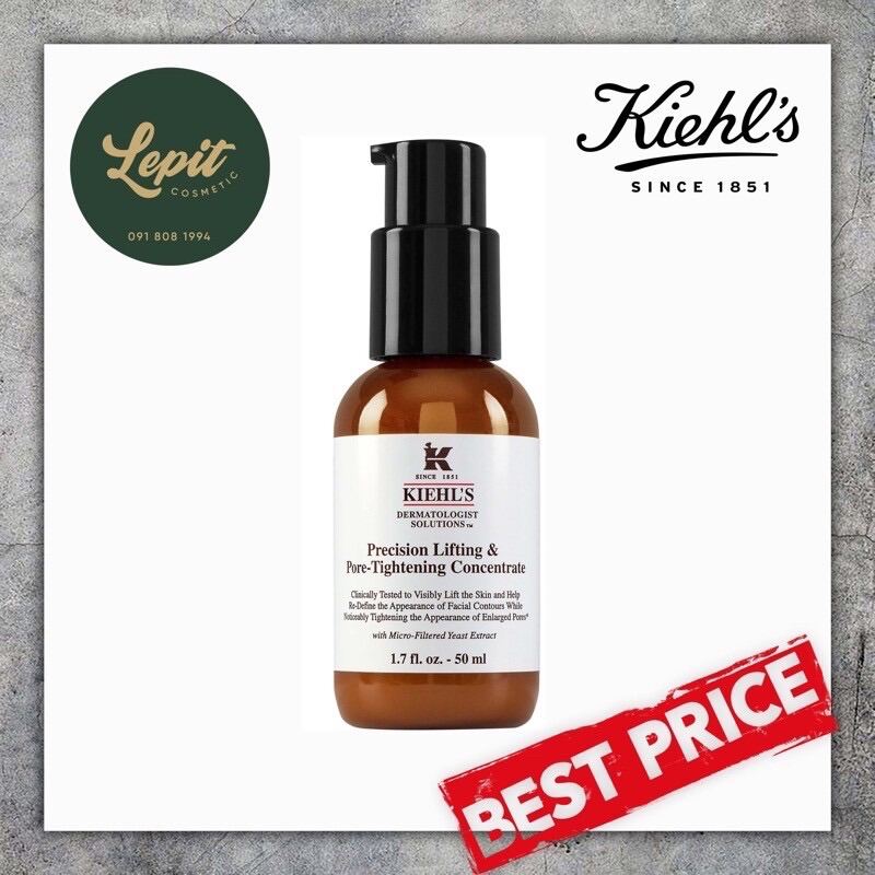 [Lepit Cosmetic] Serum Săn Chắc Da Và Se Khít Lỗ Chân Lông Kiehls Precision Lifting & Pore Tightening Concentrate 50Ml