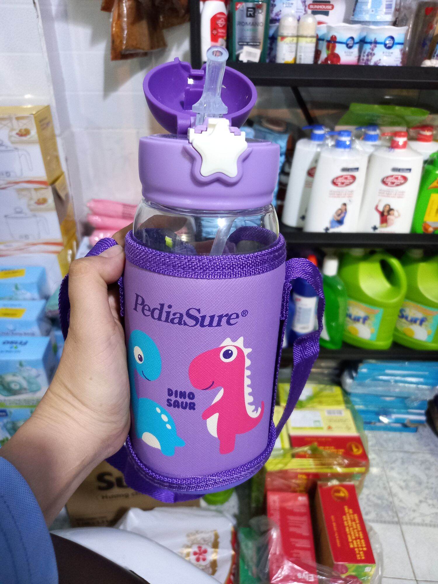 Bình nước uống có ống hút có túi để cho bé(quà tặng từ Pediasure)